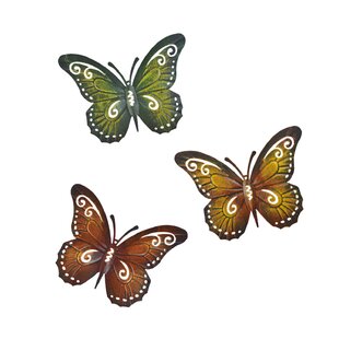 brown butterfly prints 33 x 30 mm in metal 2 round butterfly pattern prints