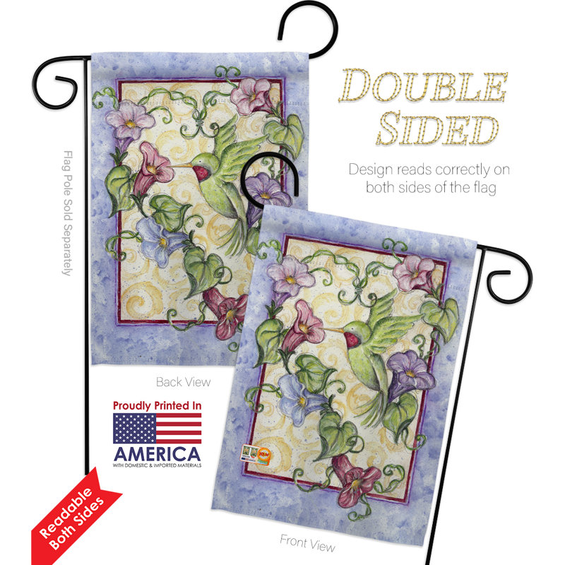 Breeze Decor Hummingbird With Trumpet Flowers 2 Sided Polyester 19 X 13 In Garden Flag Wayfair
