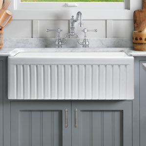Empire Industries Sutton Place Reversible Single Bowl Fluted Front Fireclay 33