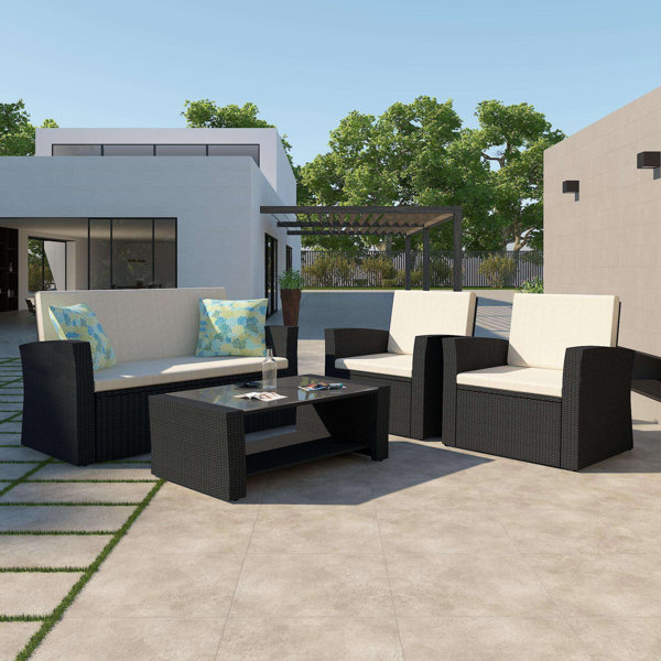 Winston Porter 4 Pieces Outdoor Patio Furniture Sets ...