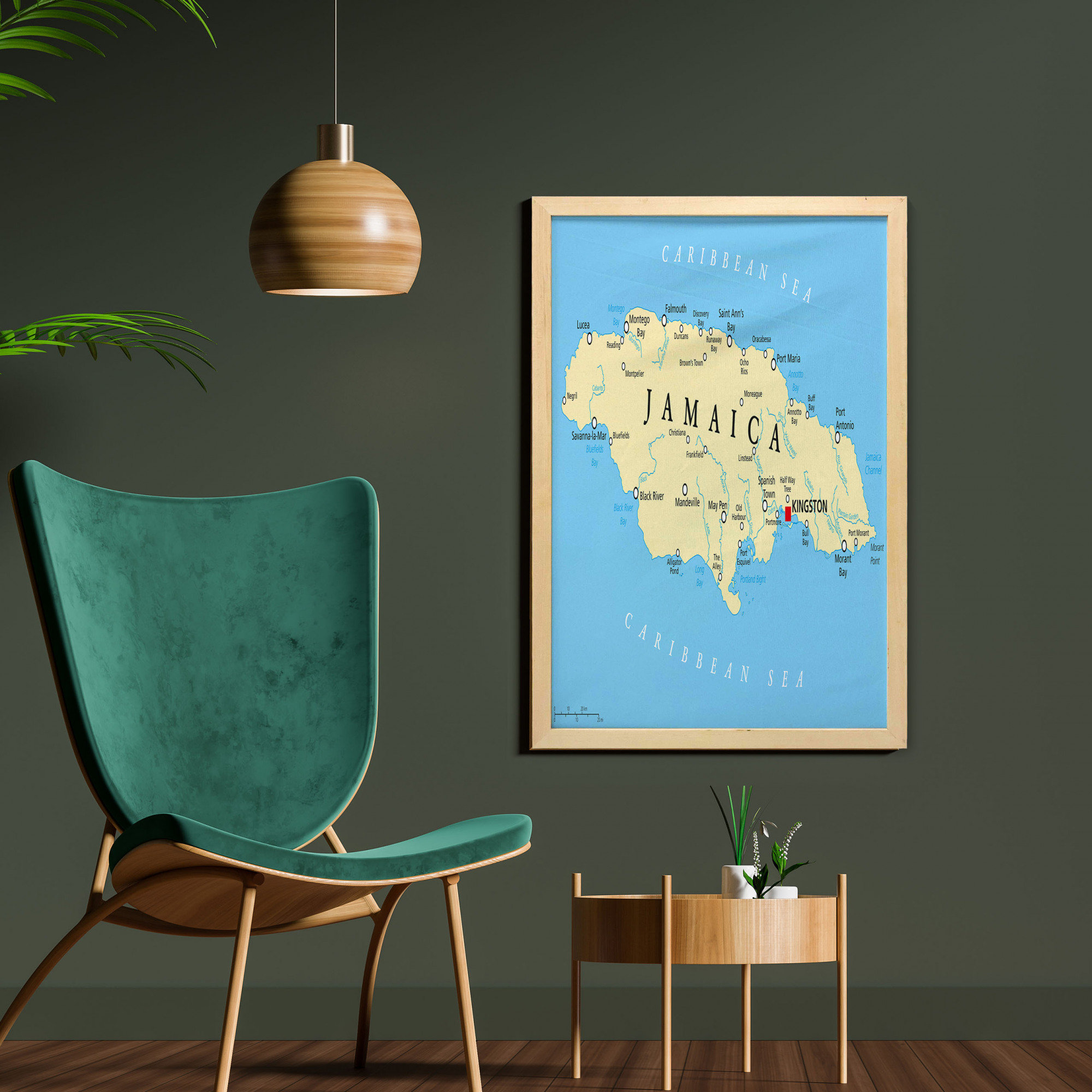 East Urban Home Map Of Jamaica Kingston Caribbean Sea Important