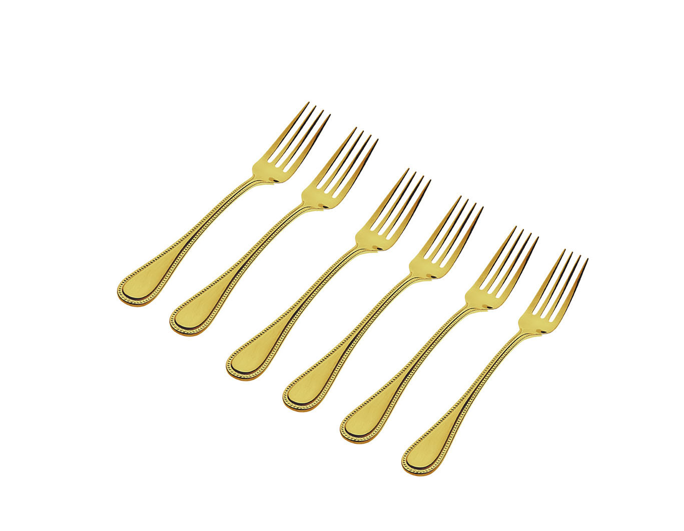 Wayfair Samples Pearl 18/0 Stainless Steel Gold Dinner Forks Set Of 6 Wayfair