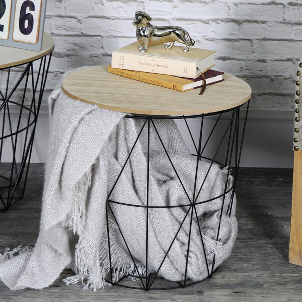 Wire Basket Side Table Wayfair Co Uk