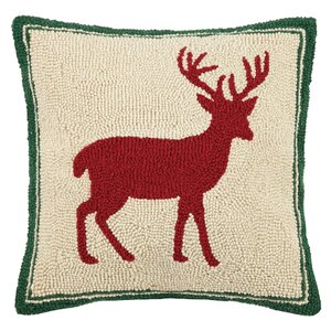 Reindeer Hook Wool Throw Pillow