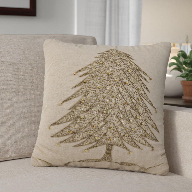 Greyleigh Belleville Sapin De Noel Square Cotton Throw Pillow Reviews Wayfair