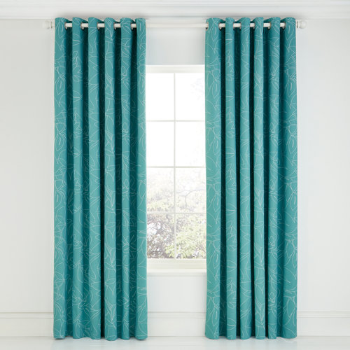 Scion - Baja Citrus Lined Curtains - Blue - 168x183cm