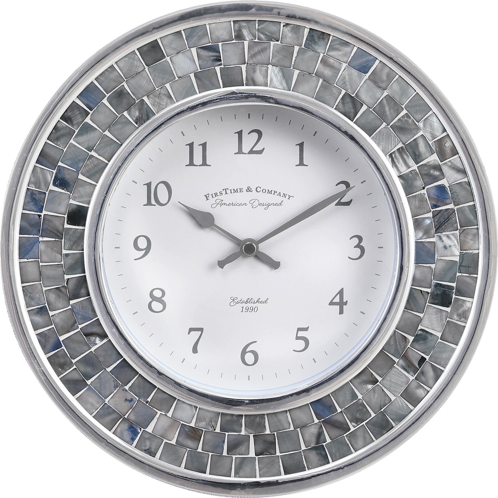 Highland Dunes Sheffer Lagoon Pearl Mosaic 6 Wall Clock Reviews Wayfair