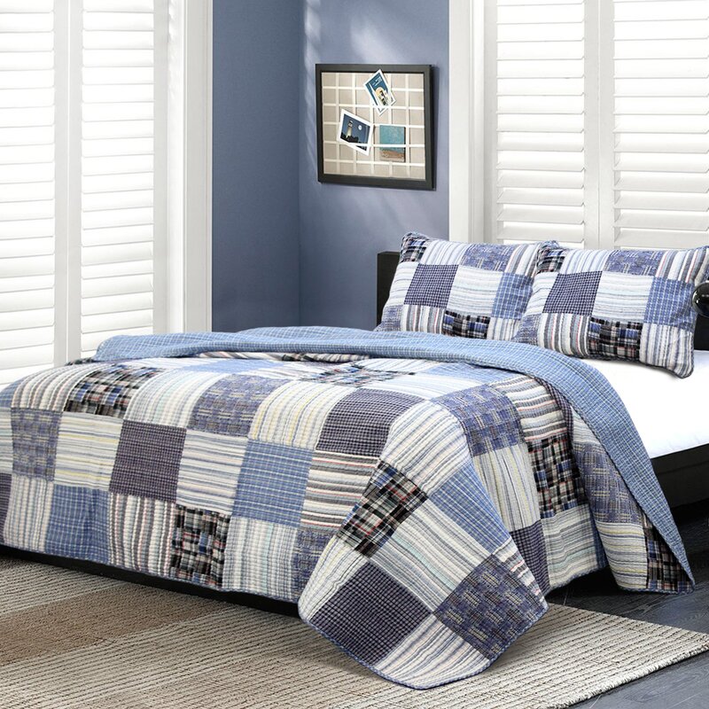 Breakwater Bay Caire Striped Patchwork Quilt Set Reviews Wayfair