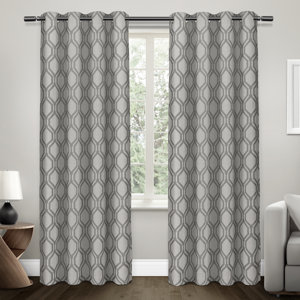 Britain Geometric Blackout Grommet Curtain Panel (Set of 2)