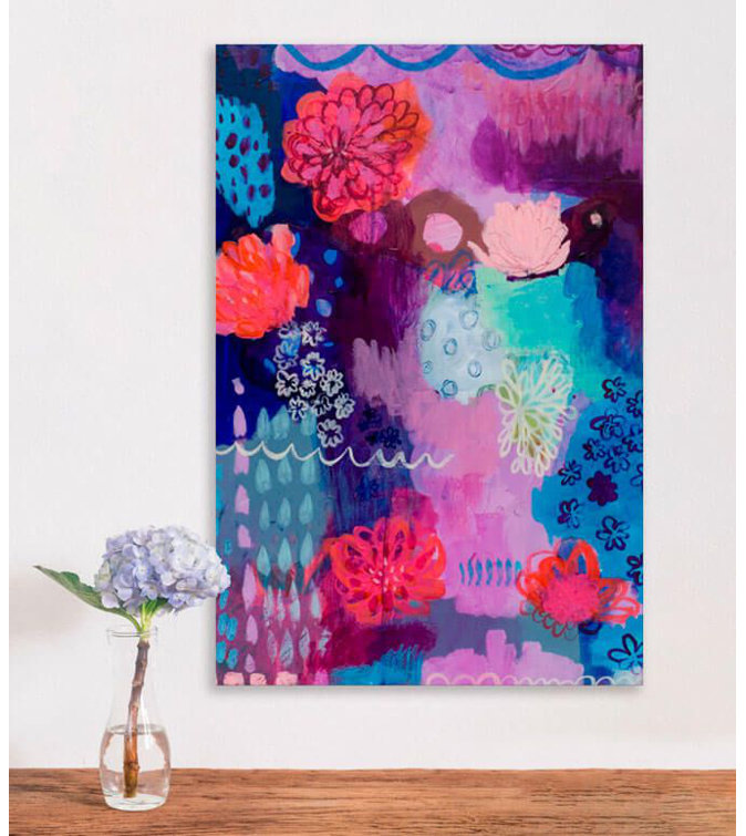 Oopsy Daisy Mati Rose McDonough Flowers on Descent Canvas Art | Wayfair