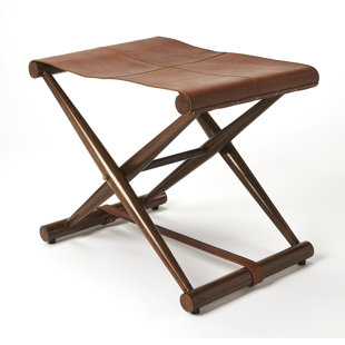 Folding Leather Sling Stool Wayfair