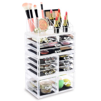 Rebrilliant 4 Piece Home Acrylic Jewellery And Cosmetic Makeup Organizer Set Reviews Wayfair Ca