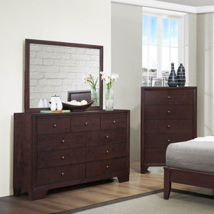 Kari 9 Drawer Dresser with Mirror by Woodhaven Hill