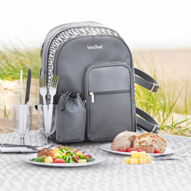 vonshef 4 person roll top picnic backpack