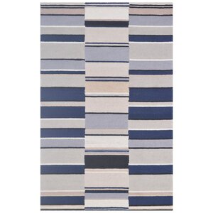 Wool Hand-Tufted Ivory/Navy Blue Area Rug