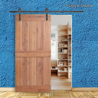 Calhome Paneled Wood Vertical Barn Door With Installation Hardware
