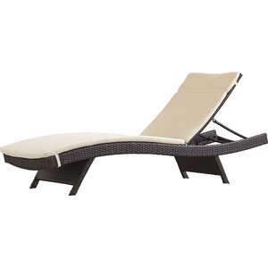 Garry Wicker Adjustable Chaise Lounge with Cushion (Set of 2)