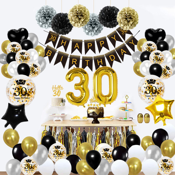 Black and gold party decorations ideas Sale