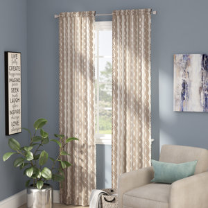 Kimber Geometric Semi-Sheer Rod Pocket Curtain Panels (Set of 2)