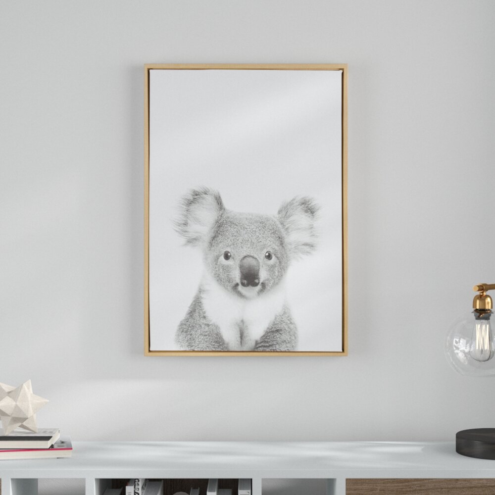 Ivy Bronx Koala Ii Black And White Animal Framed Photographic