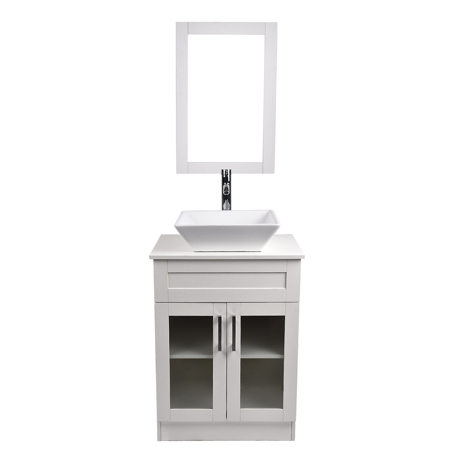 Winston Porter Carthell 24" Single Bathroom Vanity Set with Mirror