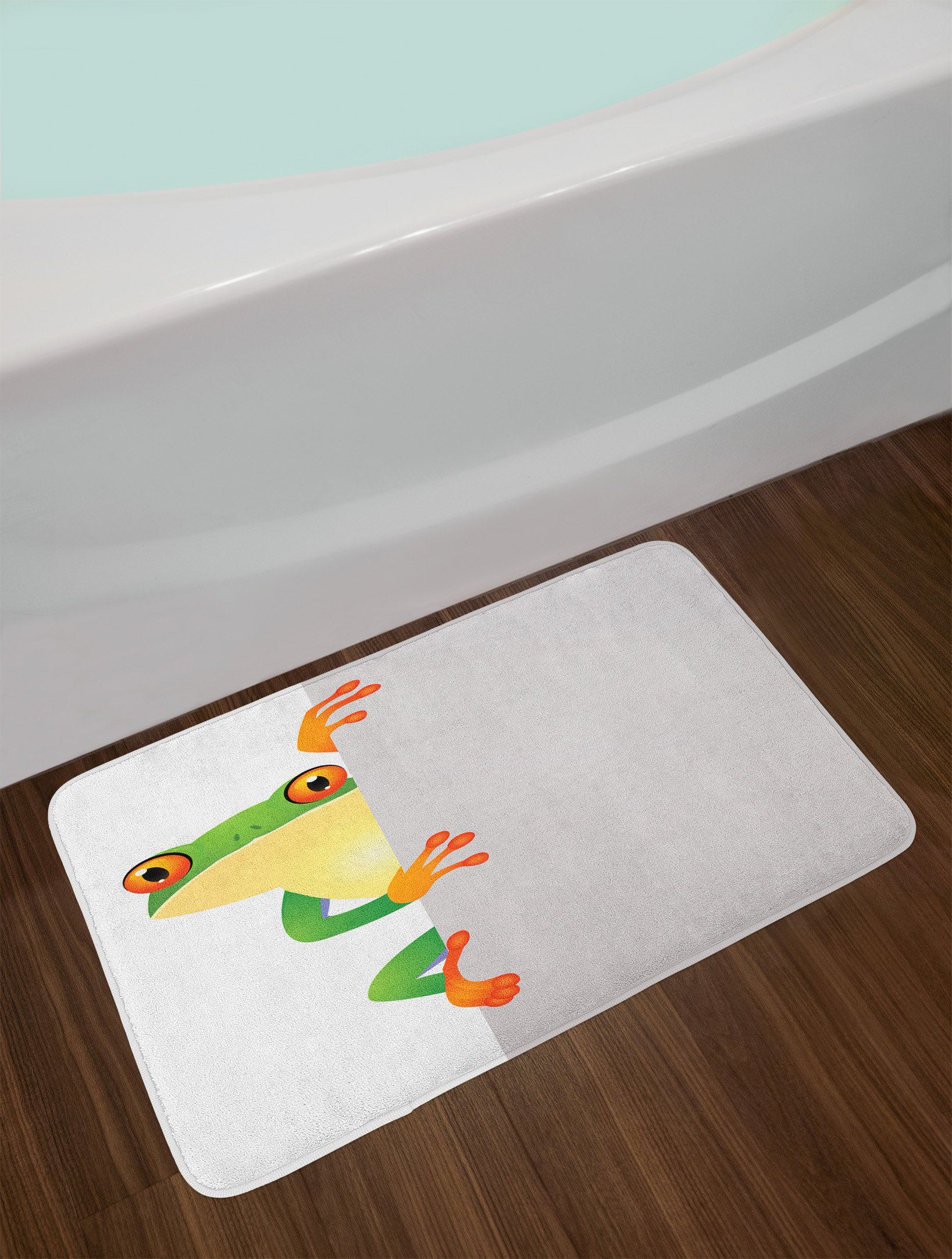 East Urban Home Reptile Funky Frog Prince With Eyes On Wall East Urban Home Reptile Funky Frog Prince With Eyes On Wall Camouflage Nursery Theme Non Slip Plush Bath Rug Wayfair