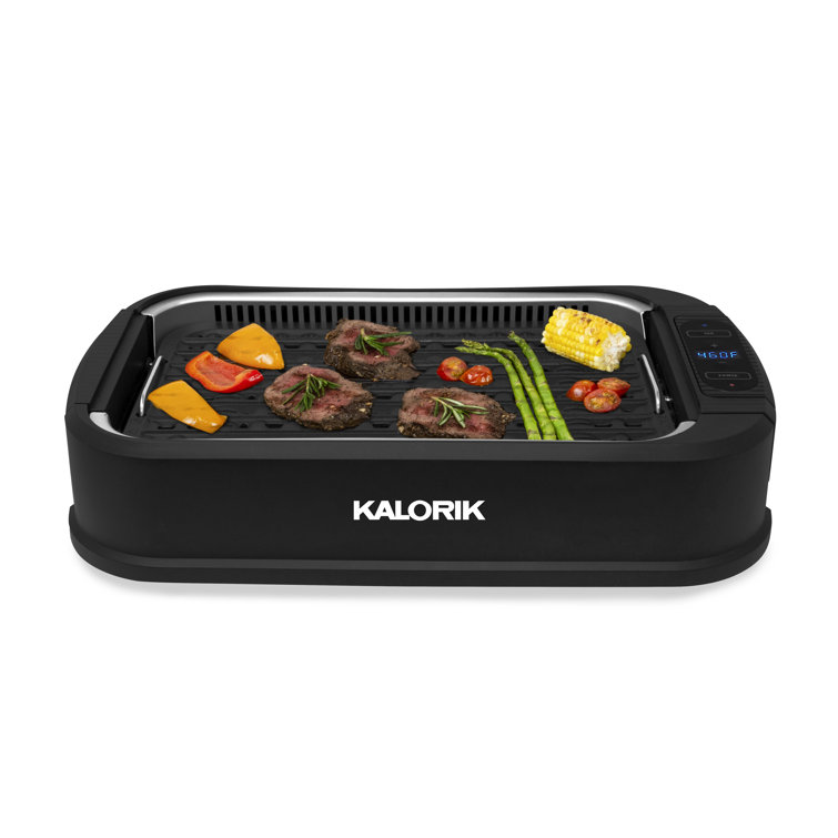 Kalorik 1500 Watt Indoor Countertop True Smokeless Grill With Glass Lid Reviews Wayfair