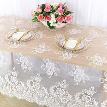 Embroidery 72x90" White 100% Cotton Embroidered Battenberg Lace Oval Tablecloth 