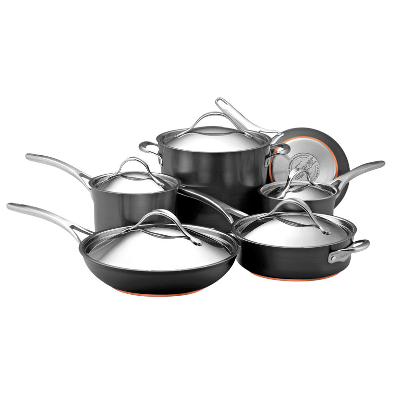 Anolon Nouvelle 11 Piece Copper Non Stick Cookware Set ...