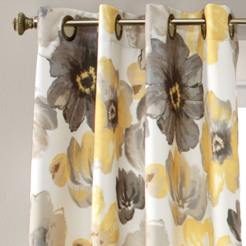August Grove Sikora Floral Room Darkening Thermal Grommet Curtain Panels Reviews Wayfair