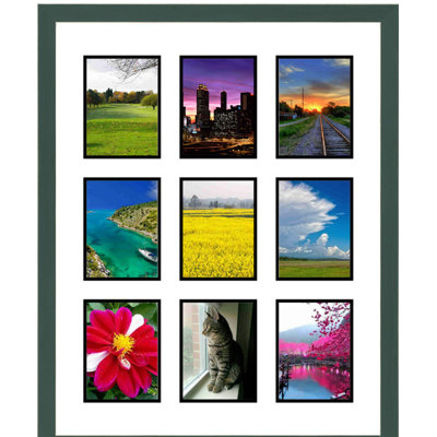 9 Opening Collage Picture Frame Frames By Mail Color Green