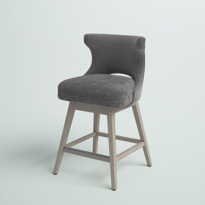 Akikazu Nail Head Swivel Counter Stool