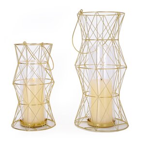 2 Piece Iron Lantern Set