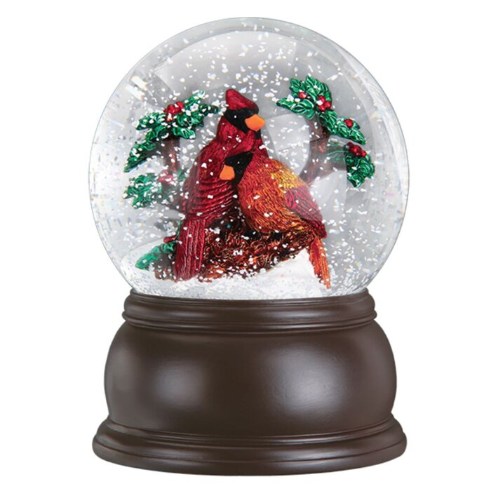 Old World Christmas Pair of Cardinals Snow Globe | Wayfair