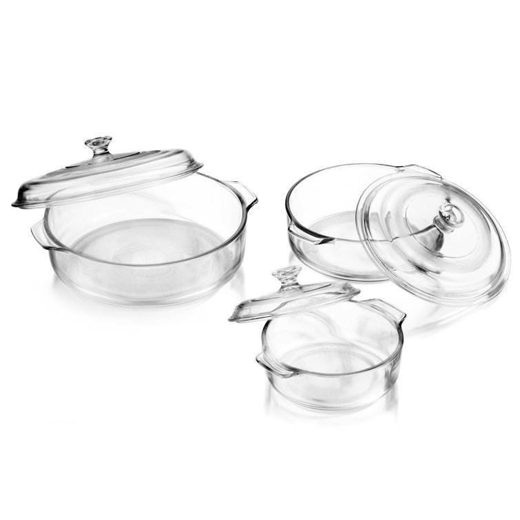 casserole dish with glass lid