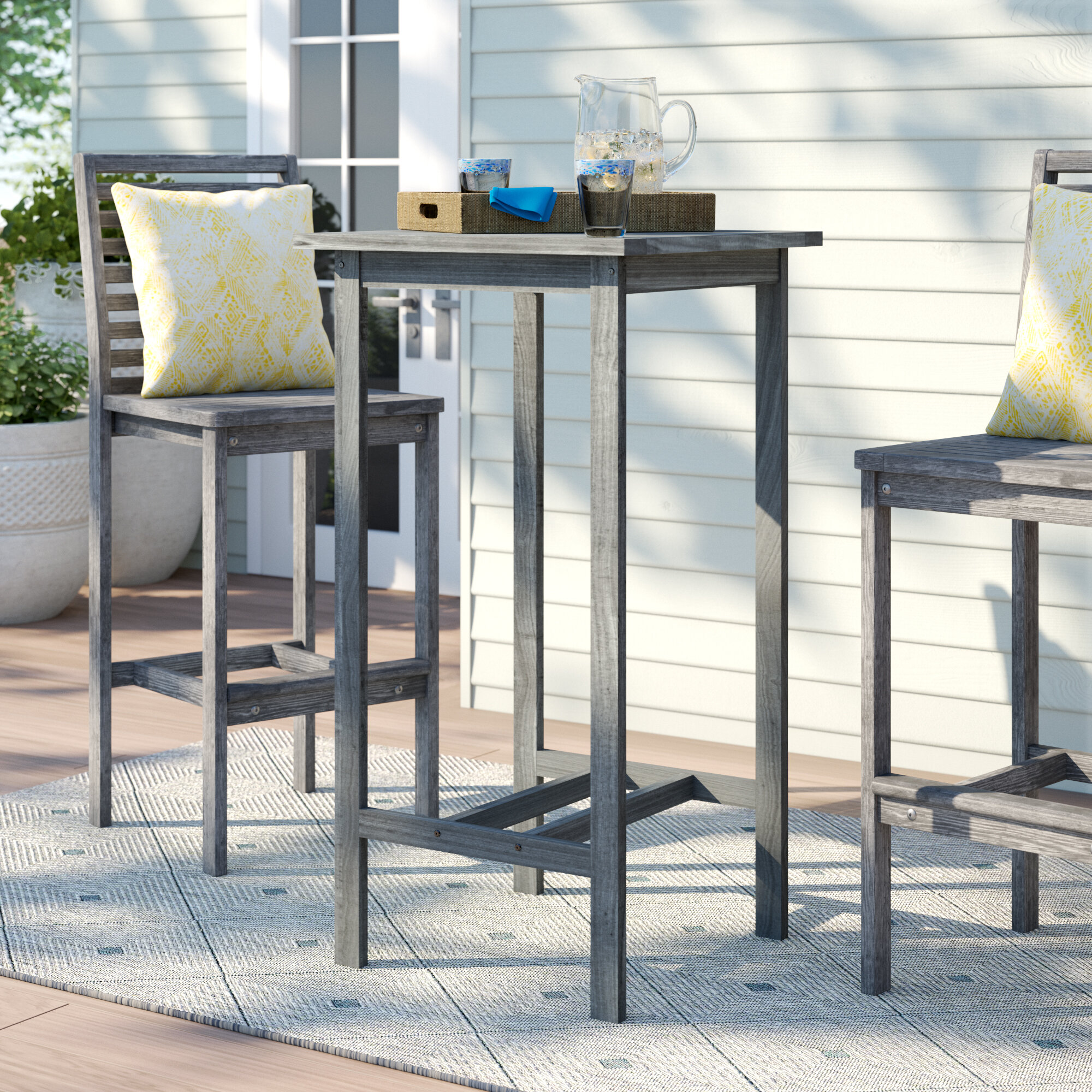 Sol 72 Outdoor Manchester Wooden Bar Table Reviews Wayfair