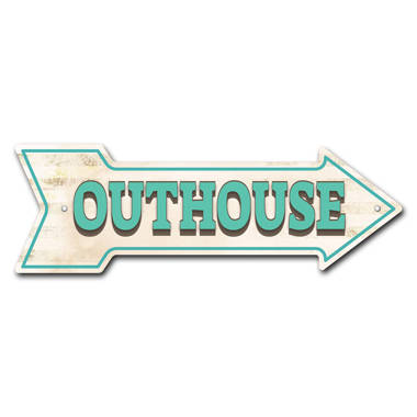 SignMission Outhouse Arrow Removable Decal Funny Home Décor 18