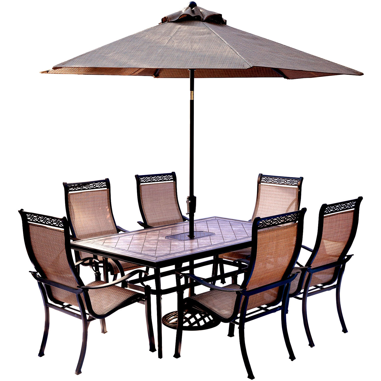 aluminum outdoor dining set with umbrella