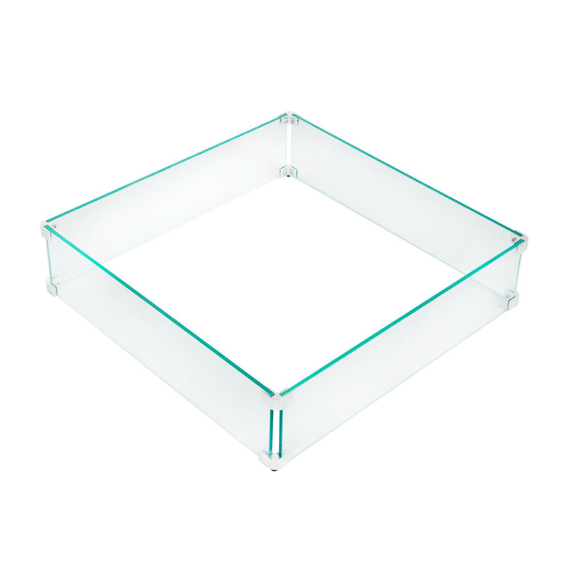 U Max Tempered Glass Outdoor Square Fire Pit Flame Guard Reviews Wayfair