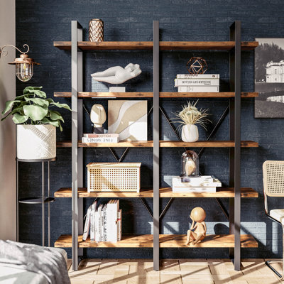 Wynot 70 H x 53.1 W Bookcase Double Wide 5 Tiers