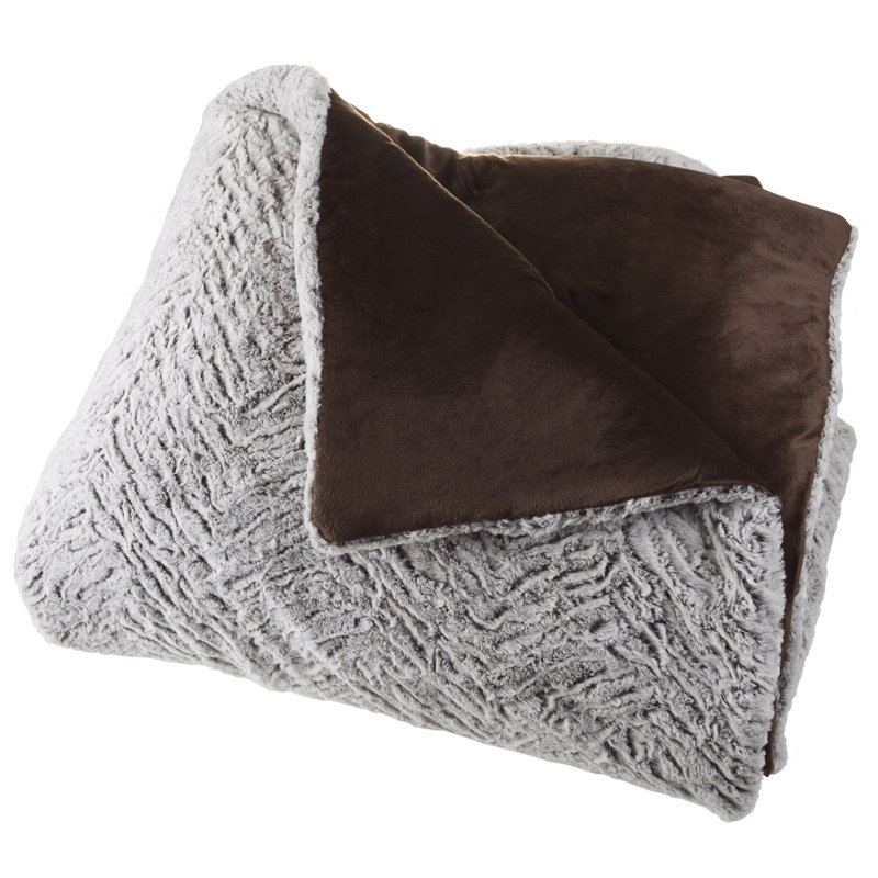 Union Rustic Estrada Mink Faux Fur 3 Piece Comforter Set Reviews