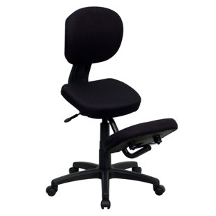 Mid-Back Height Adjustable Kneeling Chair with Dual Wheel by Offex
