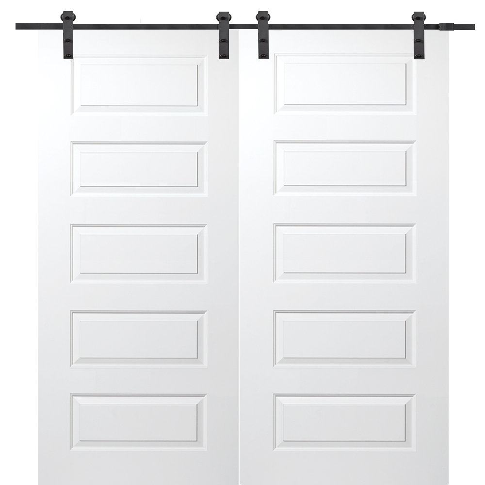 Verona Home Design Rockport Mdf 5 Panel Interior Barn Door Wayfair