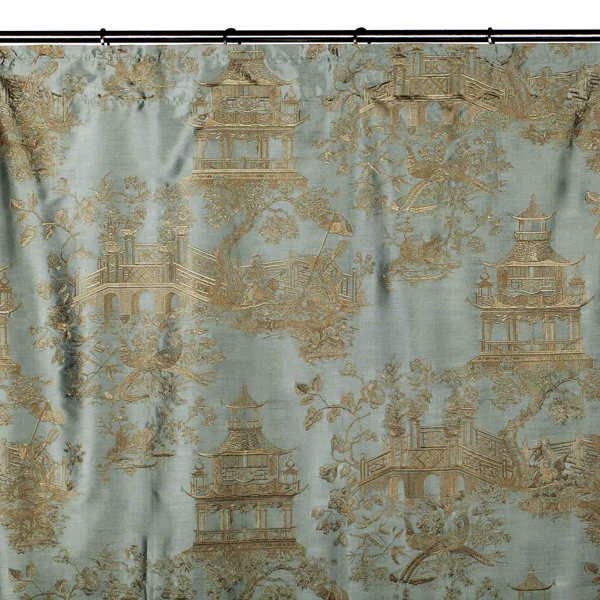 Madura Shangai Toile Room Darkening Pinch Pleat Curtains Drapes