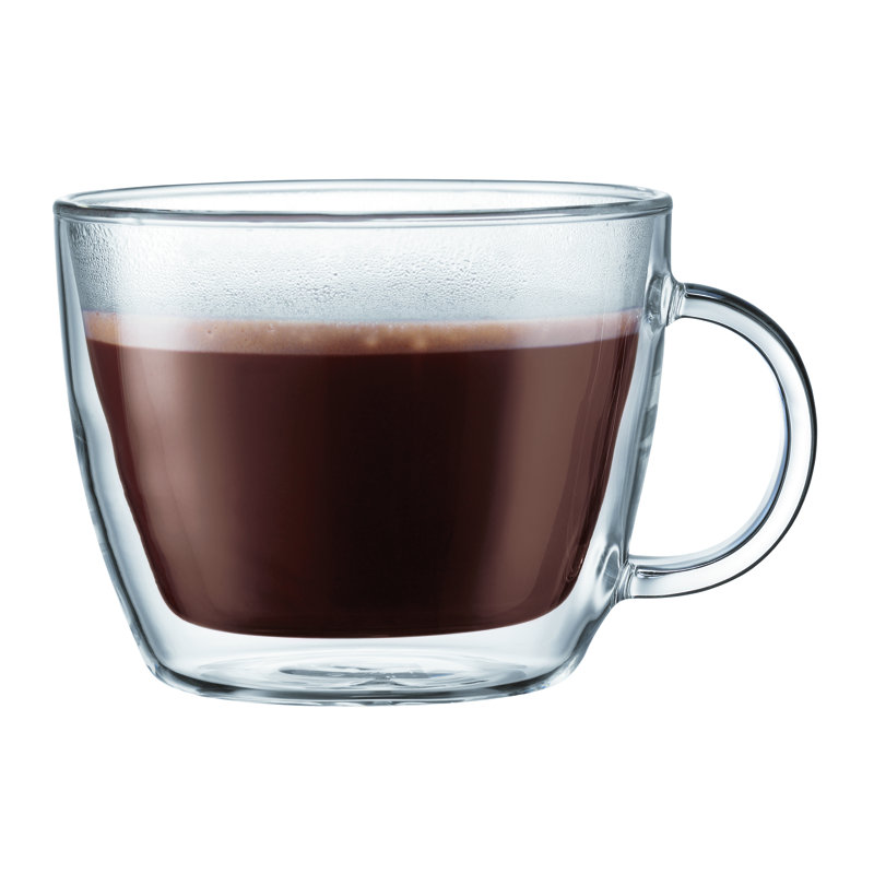 2 Tasses à Café En Verre Double Paroi 400ml - Avec Cuillères | Transparent, Isotherme, Pour Cappuccino, Thé