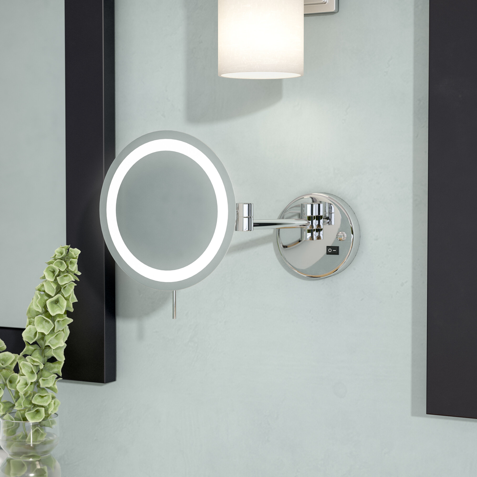 wall mount makeup mirror lighted