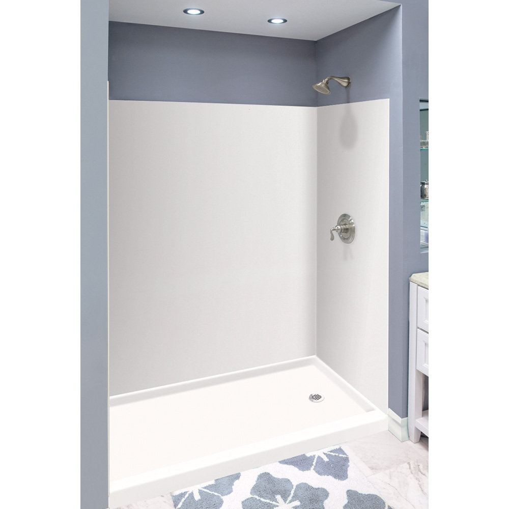 Transolid Expressions 60" W x 32" D 3 Panel Shower Wall with Silicone Adhesive Tube | Wayfair