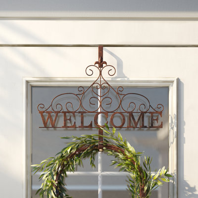 Three Posts Rustic Welcome Wreath Hanging Accessory Reviews
