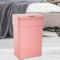 2 PCS Blue & Pink 50L Electronic Touchless Sensor Automatic Trash Can 13 Gallon Touch Free Automatic Trash Can High Capacity Plastic Garbage Can Trash Can with Lid for Kitchen Living Room Office
