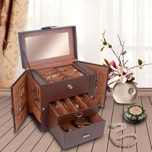 Top of the Range Wooden Ring Display Box for 36 Rings with Solid lid Red insert 